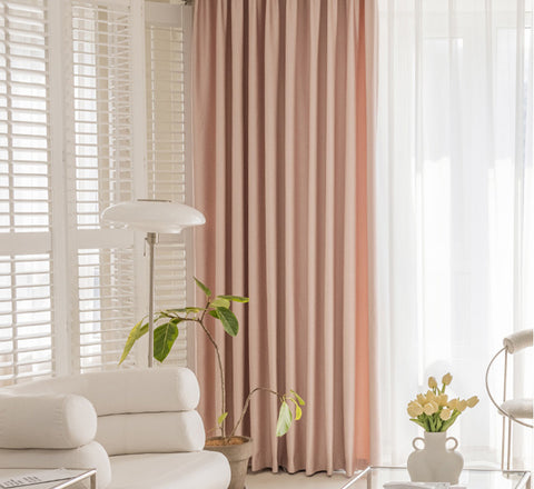 Elegante cortina rosa empolvado
