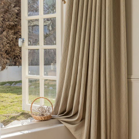 Cortina jacquard de terciopelo de chenilla con estampado de ondas