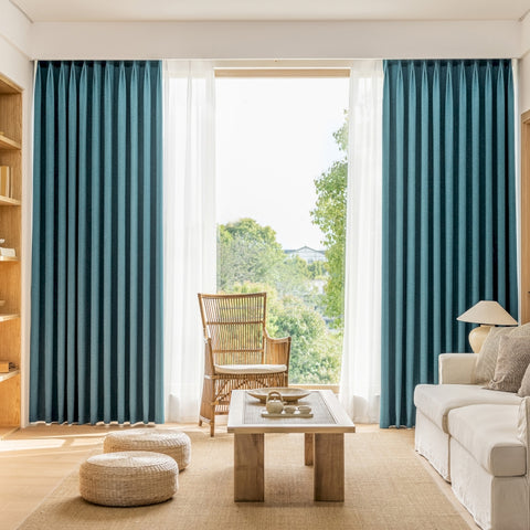 Cortinas opacas de chenilla Chevron