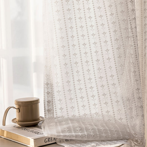 Cortina de follaje blanco vintage para salón