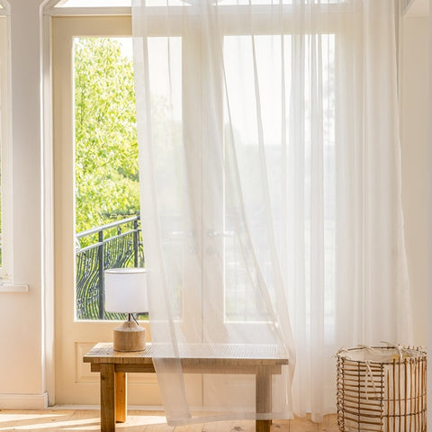 Visillo transparente moderno con efecto brillante