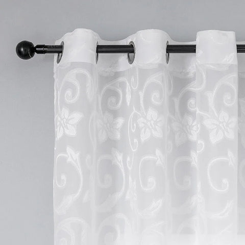 Patrones elegantes de cortina transparente blanca