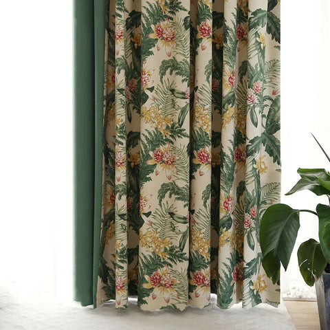Cortinas tropicales de elegancia floral
