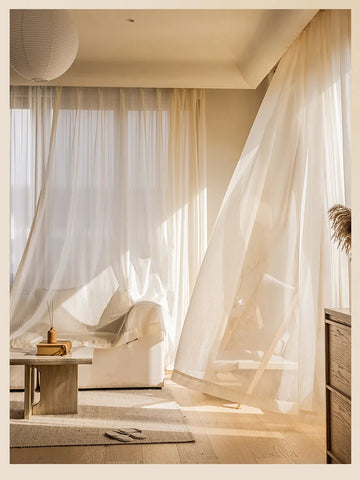 Cortina transparente Romántico beige