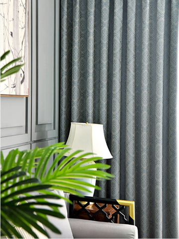 Patrones de cortinas azules de lujo