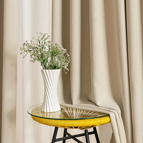 Salón De Tendencia De Cortina Beige