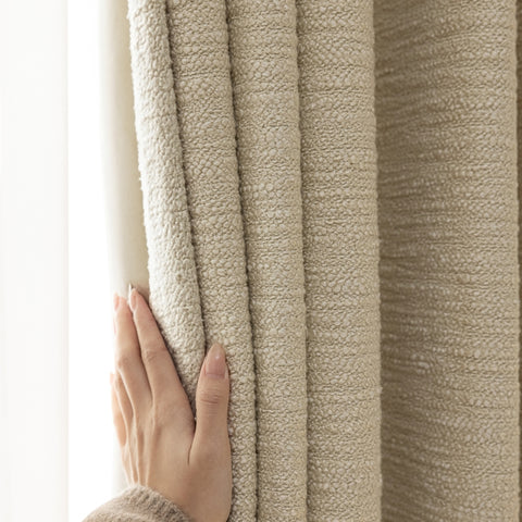 Cortina aislante en tejido térmico grueso rizo beige