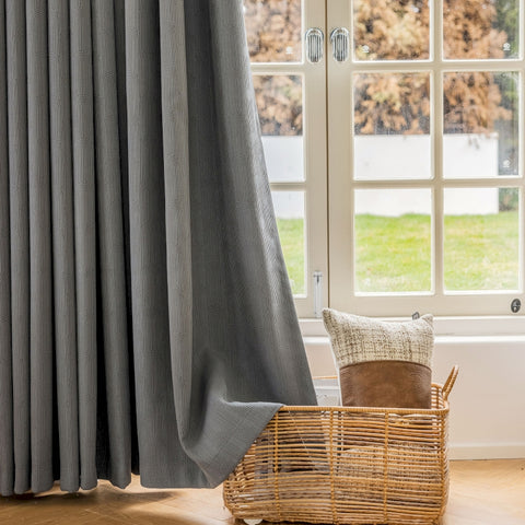Cortina jacquard de chenilla con curvas modernas