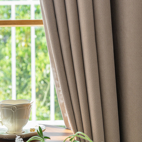 Cortina de chenilla beige