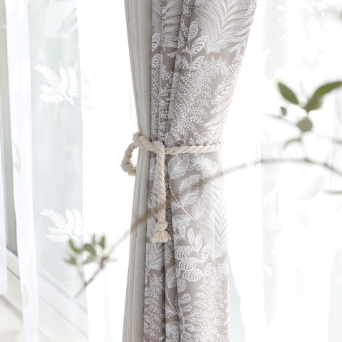 Cortina estampada beige claro
