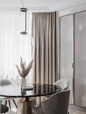 Sala De Estar Con Cortina Beige
