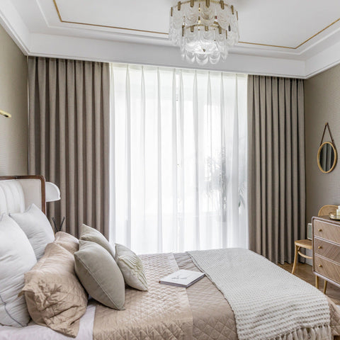 Cortinas de lino gris