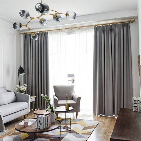 Cortina para sala de estar gris