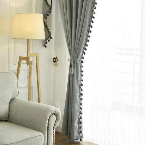 Cortina de salón gris