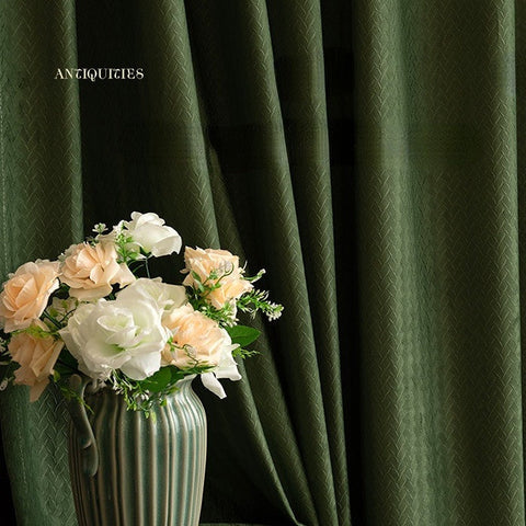 Cortina verde oscuro