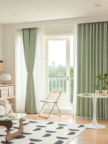 Cortina Terciopelo Verde Claro