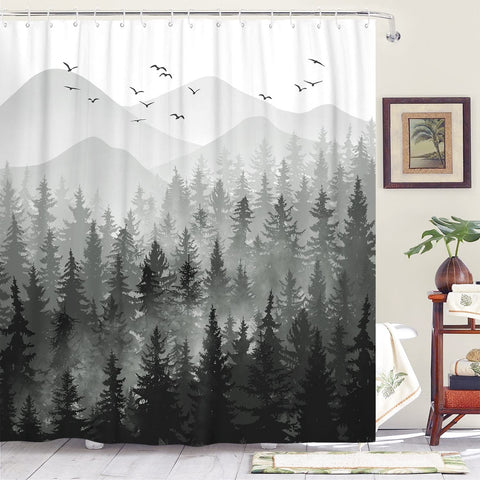 Cortina de ducha bosque (L180cm x H200cm)