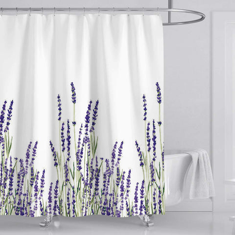 Cortina de ducha de lavanda (180 cm de largo x 200 cm de alto)