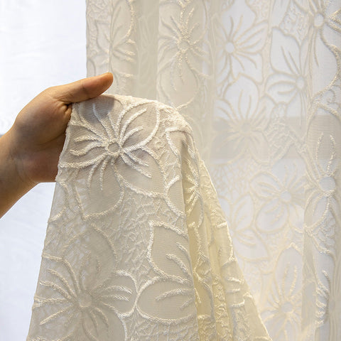 Transparente floral blanco