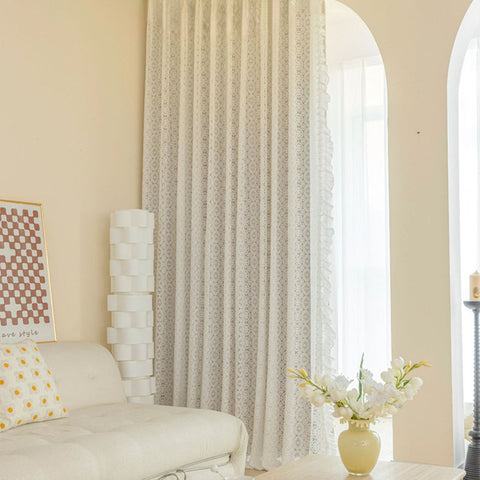 Blanco vintage bordado transparente