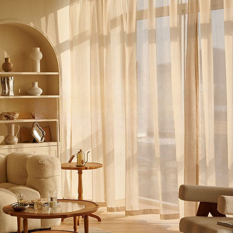 Cortina transparente estilo lino.