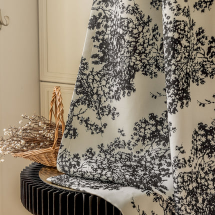a close up of a curtain on a window sill