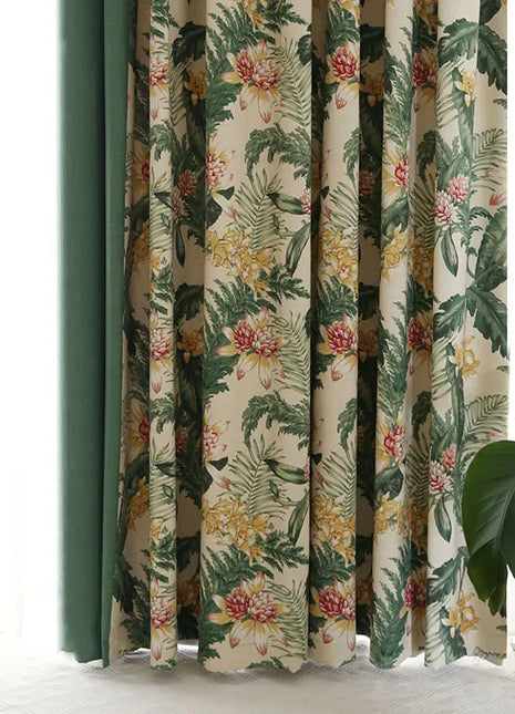 Cortinas tropicales de elegancia floral