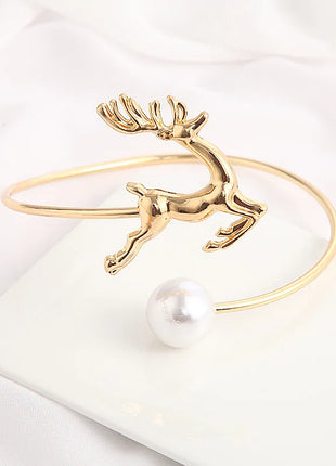 Elegante alzapaños de cortina con ciervos y perlas