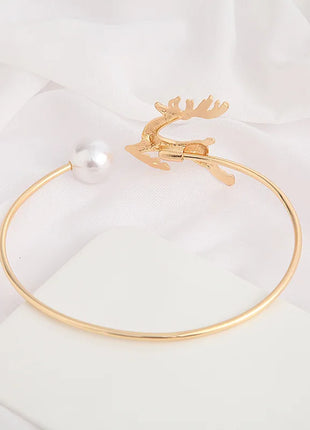Elegante alzapaños de cortina con ciervos y perlas