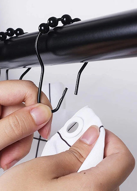 Ganchos de bolas de latón para cortinas de ducha (12 piezas)