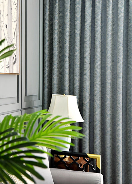 Rideau Bleu Luxe Motifs