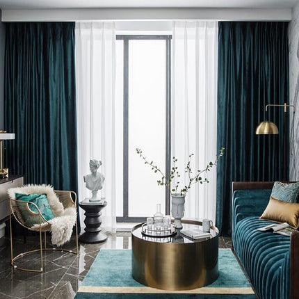 Rideau Satin Bleu