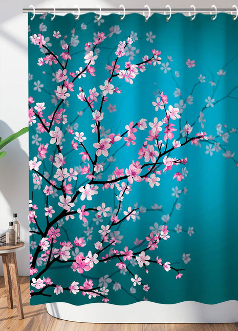 Rideau de Douche Sakura Japonais  (L180cm x H200cm)