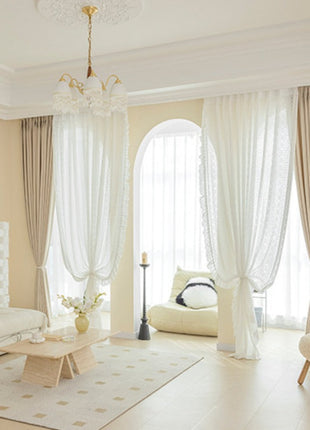 Voilage Brodé Vintage Blanc