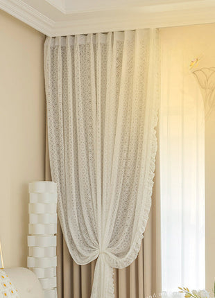 Voilage Brodé Vintage Blanc